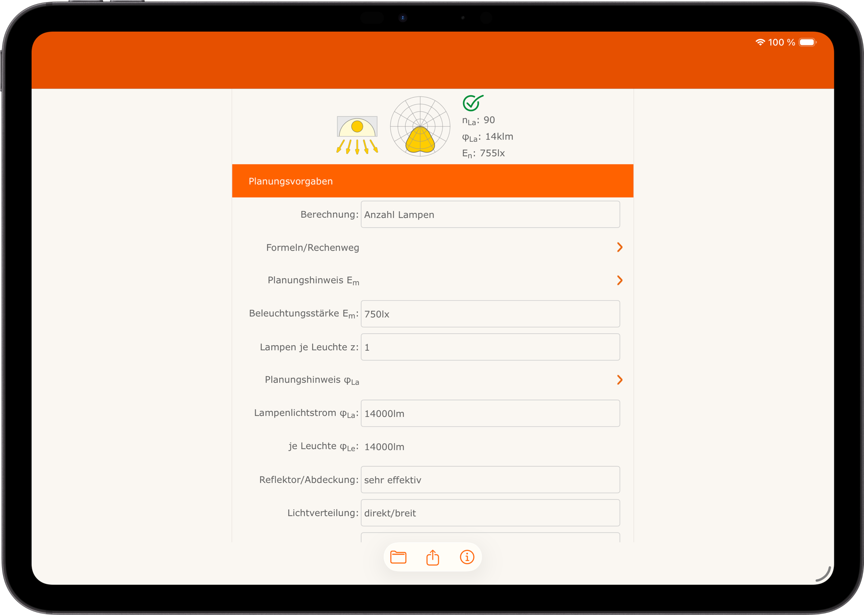 Lichtplaner iPad